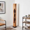 Lampada da terra in legno Sernadelo moderna color écru con intagli ondulati, 4 attacchi E27