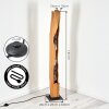 Lampada da terra in legno Sernadelo moderna color écru con intagli ondulati, 4 attacchi E27