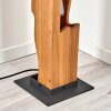 Lampada da terra in legno Sernadelo moderna color écru con intagli ondulati, 4 attacchi E27