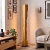 Lampada da terra Sernadelo moderna con colonna écru in legno ondulata, 4 attacchi E27