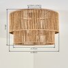 Plafoniera Boho Tamir marrone con doppio paralume cilindrico in corda