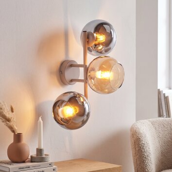 Applique moderna Koyoto, cluster verticale a parete con 3 sfere, E14