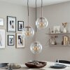 Lampada a sospensione Gastor con sfere di vetro chiaro ø 20 cm per il tavolo da pranzo