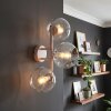 Moderna applique a 3 luci Koyoto con sfere in vetro chiaro trasparente