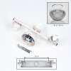 Applique da parete Koyoto con 3 sfere verticali in vetro cromato, grigio fumo e chiaro