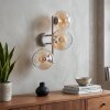 Applique da parete Koyoto moderna con 3 sfere in vetro ambrato e chiaro
