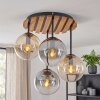 Plafoniera a quattro sfere in vetro Gastor, stile Boho, con vetro Ambrato, Chiaro e Grigio