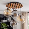 Plafoniera a quattro sfere in vetro Gastor, stile Boho, con vetro Ambrato, Chiaro e Grigio