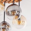 Plafoniera a quattro sfere in vetro Gastor, stile Boho, con vetro Ambrato, Chiaro e Grigio