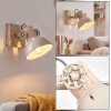 Applique orientabile Orny in stile boho con paralume conico Écru e portalampada E27 a vista