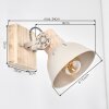 Applique orientabile Orny in stile boho con paralume conico Écru e portalampada E27 a vista