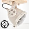 Plafoniera scandinava Herford con testa orientabile e base in legno chiaro