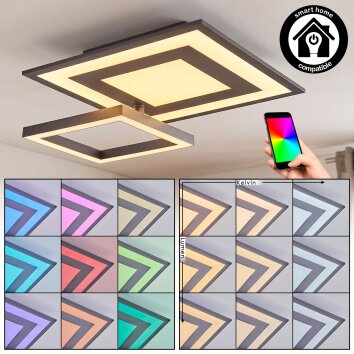 Plafoniera LED piatta Lerin con cornici quadrate, RGB, luce regolabile 2700-6500 Kelvin