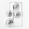Applique da parete Gastor retrò, set di 2, con 3 sfere in vetro ambrato e chiaro