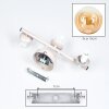 Applique da parete Gastor retrò, set di 2, con 3 sfere in vetro ambrato e chiaro