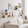 Applique da parete retrò Gastor, set da 2, 3 sfere in vetro blu, verde e ramato