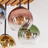 Plafoniera Koyoto stile boho con 4 sfere in vetro ramate, blu e oro ø 15 cm