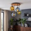 Plafoniera a grappolo Koyoto in stile boho con 4 sfere in vetro blu, verde e oro