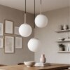 Lampada a sospensione Gastor moderna, tre sfere di vetro bianco per il tavolo da pranzo