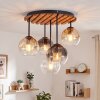 Plafoniera moderna Koyoto a 5 luci con sfere in vetro Grigio fumo, ø 48 cm