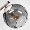 Applique a tre sfere Koyoto moderna, set da 2, vetro grigio fumo e ambrato