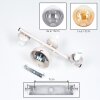 Applique moderna Gastor, 3 luci, sfere in vetro grigio fumo, ambrato e chiaro