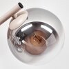 Applique moderna Gastor, 3 luci, sfere in vetro grigio fumo, ambrato e chiaro