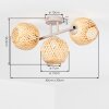Plafoniera a sfere intrecciate Basto, 3 paralumi écru in bambù, stile boho