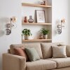 Applique moderna a 3 luci Koyoto, set da 2, con sfere verticali in vetro rigato
