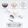 Applique moderna a 3 luci Koyoto, set da 2, con sfere verticali in vetro rigato