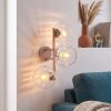 Lampada da parete moderna Koyoto con 3 sfere in vetro rigato chiaro