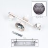 Applique da parete Koyoto, set da 2, con 3 sfere in vetro fumé e luce sulla parete