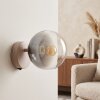 Applique sferica moderna Gastor con schermo in vetro grigio fumo, E14