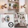 Lampada da parete moderna Gastor, set di 2, con paralume sferico in vetro fumé
