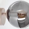 Applique da parete moderne Gastor, set da 2, 25 Watt, sfere in vetro fumé