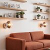 Applique da parete Gastor, set da 2, sfere in vetro Cromo, Grigio fumo e Chiaro