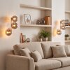 Applique da parete moderne Gastor, set da 2, con 3 sfere in vetro grigio fumo verticali