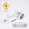 Applique da parete Gastor con 3 sfere verticali in vetro ambrato, set da 2