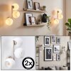 Applique a sfere moderne Koyoto, set da 2, tre schermi in vetro bianco