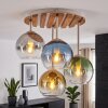 Plafoniera Koyoto, 4 sfere in vetro multicolore, in stile Boho, ø 39,5 cm