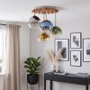 Plafoniera Koyoto, 4 sfere in vetro multicolore, in stile Boho, ø 39,5 cm