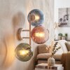 Applique Koyoto moderna a 3 luci con sfere di vetro blu, verdi, ramate e chiare