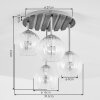 Plafoniera moderna a sospensione a cluster Koyoto, lamelle in legno e 4 sfere
