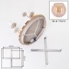 Plafoniera a 4 luci Koyoto con base a lamelle in legno, Boho sfere ambrate