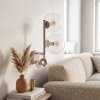 Applique moderna Gastor con tre sfere in vetro chiaro, attacco E14, lettura a letto
