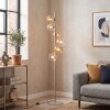Lampada da terra Koyoto moderna color sabbia con 6 sfere verticali in vetro