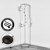 Lampada da terra moderna Koyoto con 6 sfere in vetro rigato chiaro, diametro 34 cm