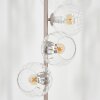 Lampada da terra moderna Koyoto con 6 sfere in vetro rigato chiaro, diametro 34 cm
