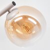 Applique Gastor, set di 2 con 3 sfere di vetro grigio fumo, ambra e chiare, per lo specchio