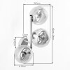 Applique da parete moderna Gastor, set da 2, con 3 sfere in vetro bianco, struttura sabbia
